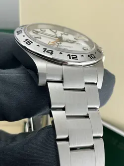 ♛ Rolex Explorer II 42mm 216570 Polar White/Orange Steel GMT MINT FullSet+Extras