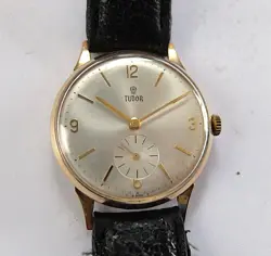 1966 9K SOLID GOLD CASED ROLEX TUDOR 17 JEWELS SWISS LEVER WRIST WATCH WORKING