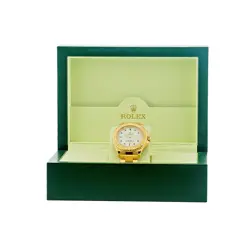 ROLEX 18K Yellow Gold 35mm Yacht-Master White 168628 Box Warranty MINTY