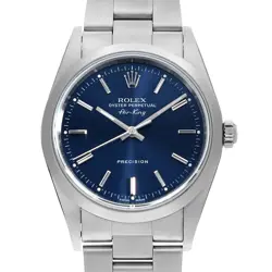 ROLEX AIR KING 14000 BLUE BAR A NUMBER SECOND HAND MENS
