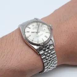 ROLEX DATEJUST 36MM STAINLESS STEEL SILVER DIAL AUTOMATIC MENS WATCH 1603