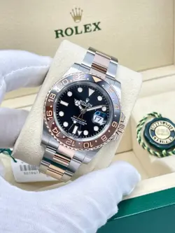 Rolex GMT-Master II 126711CHNR 40mm Rootbeer Bi Metal Rose Gold Black Dial Tone