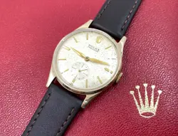VINTAGE 9K 9CT SOLID GOLD ROLEX PRECISION MENS WATCH + BOX