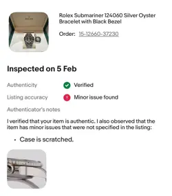 Rolex Submariner 124060  - Case has minor dent - see pictures