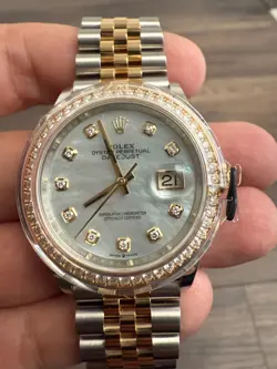 ROLEX DATEJUST STEEL & GOLD MOTHER OF PEARL DIAL 36MM JUBILEE 126283RBR FULL SET