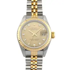 ROLEX 69173G LADIES DATEJUST CHAMPAGNE DIAMOND DIAL 26MM 1995 BOX & PAPERS