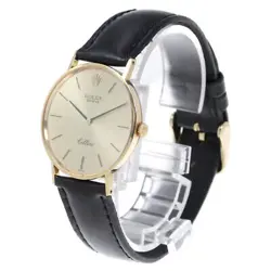 ROLEX Cellini 3833 K18YG Cal.1600 Gold Dial Hand Winding Men's Watch_833218