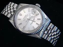Vintage Rolex Datejust 1603 Mens Stainless Steel Watch Silver Dial Jubilee Band