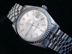 Vintage Rolex Datejust 1603 Mens Stainless Steel Watch Silver Dial Jubilee Band