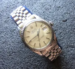 Vintage Rolex Datejust 1603 Mens Stainless Steel Watch Silver Dial Jubilee Band