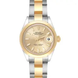 ROLEX DATEJUST 28 STEEL YELLOW GOLD CHAMPAGNE DIAL LADIES WATCH 279163