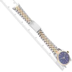 ROLEX DATEJUST 36 STEEL YELLOW GOLD BLUE DIAL MENS WATCH 16233