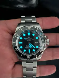 ROLEX SEA-DWELLER 116660 SILVER OYSTER BRACELET WITH BLACK BEZEL