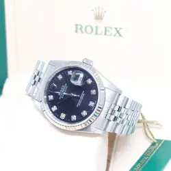 ROLEX 36MM BLACK DIAMONDS DATEJUST REF: 16234 (W SERIES)