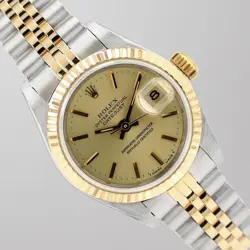 ROLEX LADIES DATEJUST 26MM TWO-TONE CHAMPAGNE DIAL FLUTED JUBILEE BAND 69173