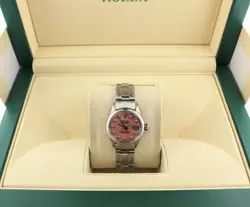 Rolex Ladies Datejust Pink MOP Diamond Dial 6519 SS Oyster No Papers 26mm