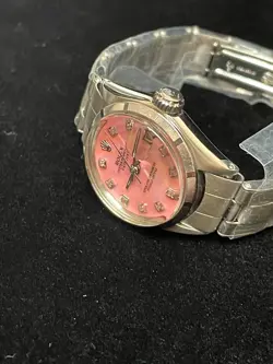 Rolex Ladies Datejust Pink MOP Diamond Dial 6519 SS Oyster No Papers 26mm