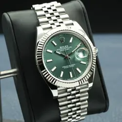 ROLEX DATEJUST 126334 MINT GREEN DIAL FLUTED JUBILEE 2024 BOX & PAPERS