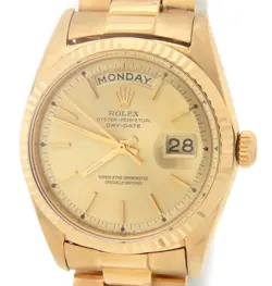 Vintage Rolex Day-Date President 1803 Mens 18K Yellow Gold Watch Champagne Dial