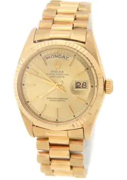 Vintage Rolex Day-Date President 1803 Mens 18K Yellow Gold Watch Champagne Dial