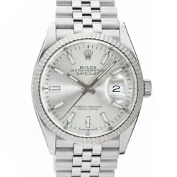 ROLEX DATEJUST 36 126234 SILVER JUBILEE WARRANTY 2019 BOX/PAPER