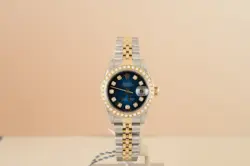 ROLEX LADY DATEJUST 26MM CUSTOM 18CT  BEZEL / DIA DIAL BOX PAPERS 1995 REF:69173