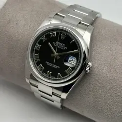 Rolex Datejust 36 116200 Steel Black Roman Dial Automatic Men Watch