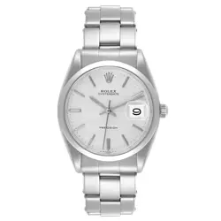 Rolex OysterDate Precision Silver Linen Dial Steel Vintage Mens Watch 6694