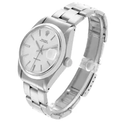 Rolex OysterDate Precision Silver Linen Dial Steel Vintage Mens Watch 6694