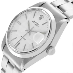 Rolex OysterDate Precision Silver Linen Dial Steel Vintage Mens Watch 6694