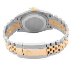 Rolex Datejust Steel Yellow Gold Golden Palm Dial Mens Watch 126233 Box Card