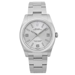 ROLEX OYSTER PERPETUAL 36MM STEEL SILVER DIAL AUTOMATIC WATCH 116000