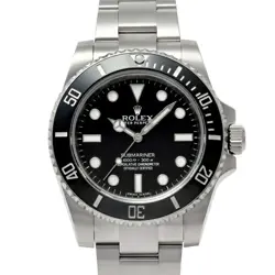 USED ROLEX SUBMARINER 114060 BLACK MEN'S WATCH #221711