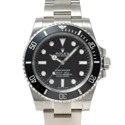 USED ROLEX SUBMARINER 114060 BLACK MEN'S WATCH #211711