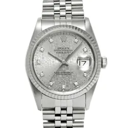 USED ROLEX DATEJUST 16234G SILVER CASE SIZE 36×36MM MEN'S WATCH #211811