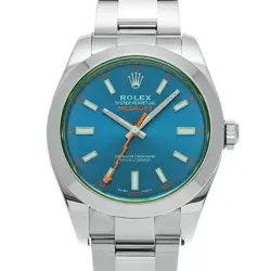 USED ROLEX MILGAUSS 116400GV BLUE CASE SIZE 40×40MM MEN'S WATCH #211711