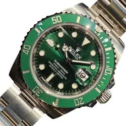 USED ROLEX SUBMARINER DATE 116610LV GREEN CASE SIZE 40MM MEN'S WATCH #21211