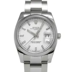 USED ROLEX OYSTER PERPETUAL DATE 115200 WHITE MEN'S WATCH #21311