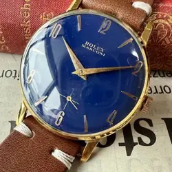 Rolex Men's Wristwatch Marconi 1910 18KGP Manual winding Blue Dial Analog