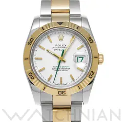 USED ROLEX DATEJUST TURNOGRAPH 116263 WHITE MEN'S WATCH #24111