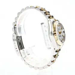 USED ROLEX Datejust Tiffany W Name 69173 White Ladies Watch #2175511