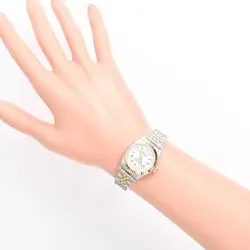 USED ROLEX Datejust Tiffany W Name 69173 White Ladies Watch #2175511