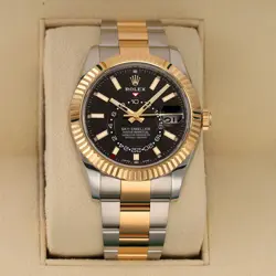 ROLEX SKY DWELLER STEEL & YELLOW GOLD 42MM WATCH 42 MM STAINLESS STEEL BLACK