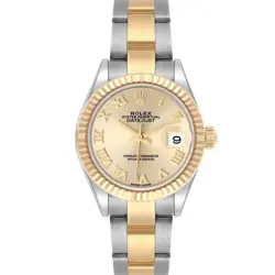ROLEX DATEJUST 28 STEEL YELLOW GOLD ROMAN DIAL LADIES WATCH 279173