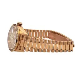 Rolex President Datejust 26mm Custom Diamond Bezel/Ruby Gold 69178 Box Papers