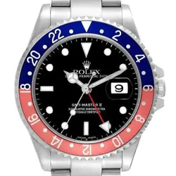 ROLEX GMT MASTER II BLUE RED PEPSI BEZEL STEEL MENS WATCH 16710