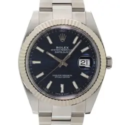ROLEX DATEJUST 41 126334 BLUE FLUTED MOTIF OYSTER WARRANTY 2023 BOX/PAPER