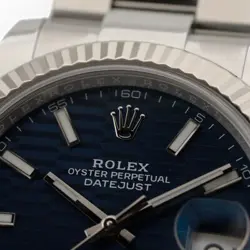 ROLEX Datejust 41 126334 Blue Fluted Motif Oyster Warranty 2023 Box/Paper