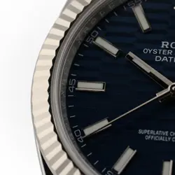 ROLEX Datejust 41 126334 Blue Fluted Motif Oyster Warranty 2023 Box/Paper