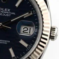 ROLEX Datejust 41 126334 Blue Fluted Motif Oyster Warranty 2023 Box/Paper